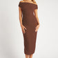 ORIA TEXTURED DRESS - CHOCOLATE
